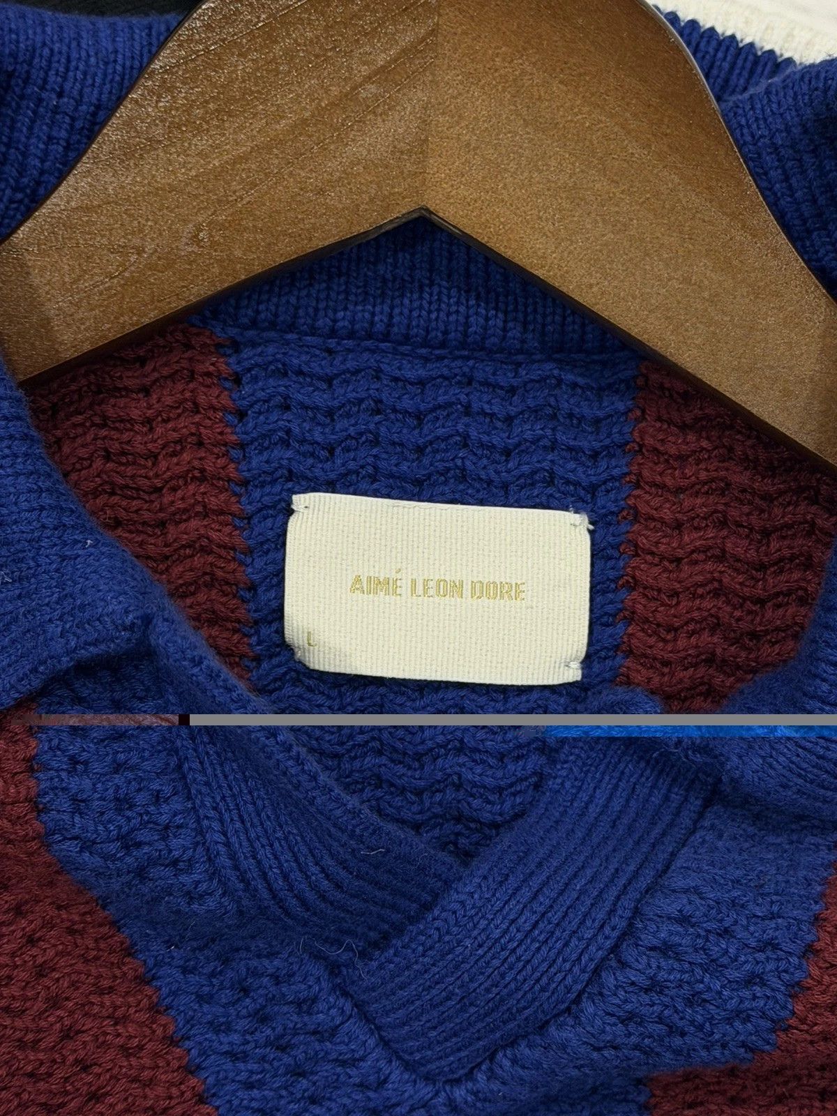 Aime Leon Dore Aime Leon Dore Knit Soccer Jersey Sweater Merlot/Royal Size US L / EU 52-54 / 3 - 5 Thumbnail
