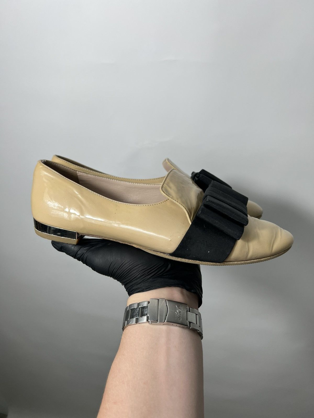 Miu Miu Vintage luxury Miu Miu leather ballet flats Size 37.5 Size US 7.5 / IT 37.5 - 1 Thumbnail