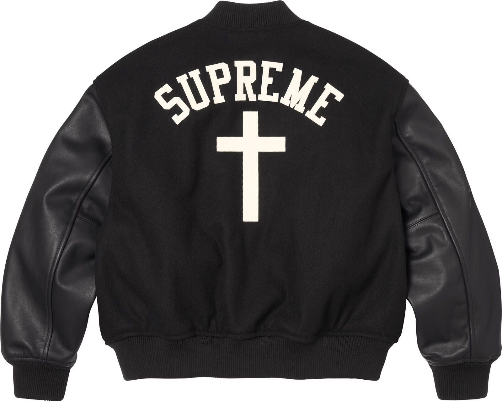 Supreme SS26 Supreme Cross Varsity Jacket Dark Black XL Size US XL / EU 56 / 4 - 1 Thumbnail