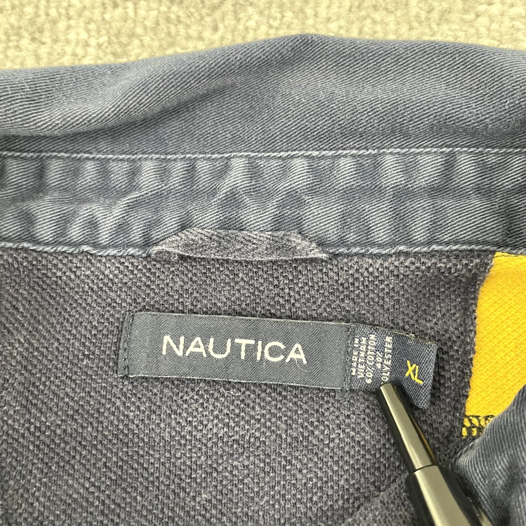 Nautica Nautica Rugby Polo Shirt Mens XL Blue Yellow Striped Embroidered Logo Classic Preppy Size US XL / EU 56 / 4 - 4 Thumbnail