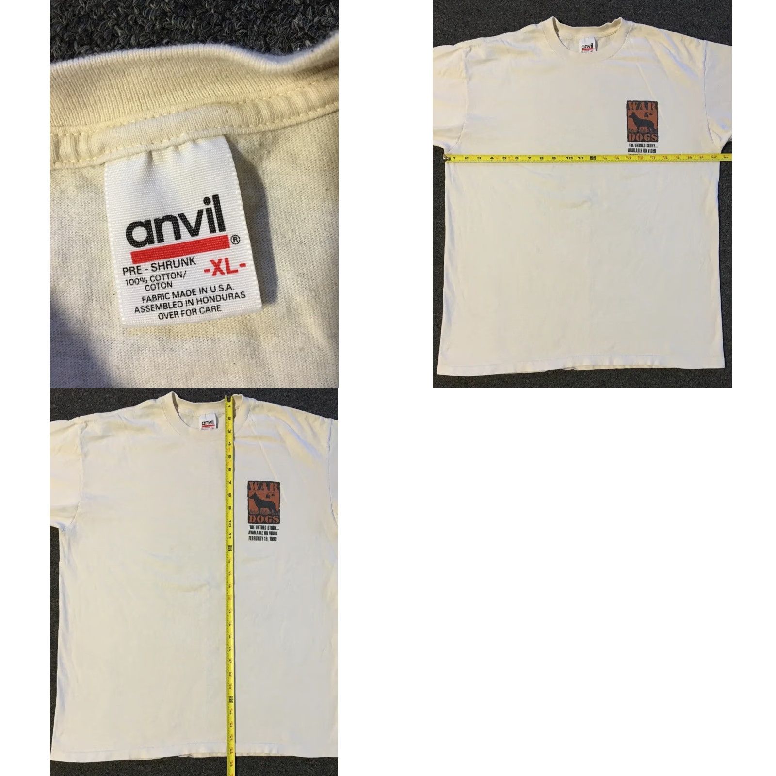 Vintage VINTAGE War Dogs Documentary Promo Shirt L Beige Tom Military 90s Grunge TV Movie USA Mens Size US L / EU 52-54 / 3 - 8 Thumbnail
