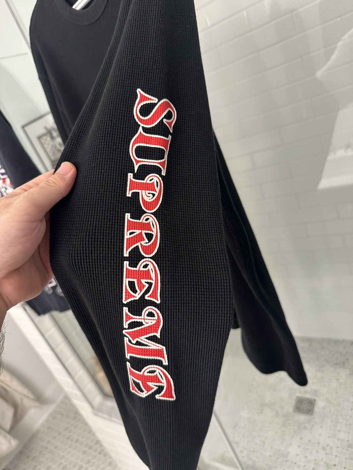 Supreme SUPREME Sleeve Logo Waffle Thermal Size US XL / EU 56 / 4 - 3 Thumbnail
