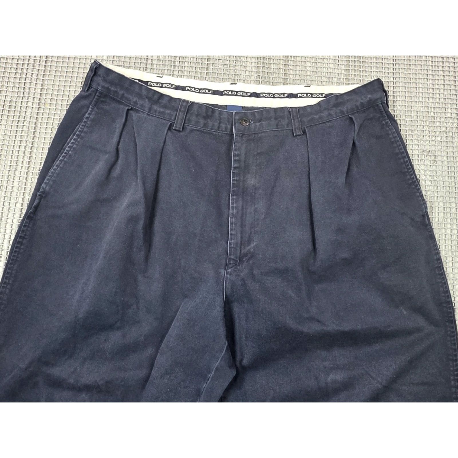 Polo Ralph Lauren VINTAGE Polo Ralph Lauren Pants Mens 38x32 Classic Navy Pleated Twill 90s Golf City Boy Preppy High Rise Size US M / EU 48-50 / 2 - 4 Thumbnail