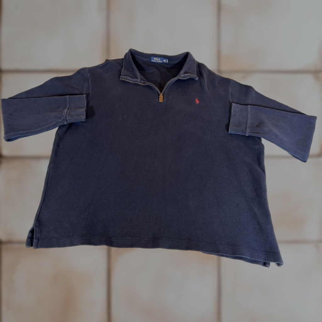 Polo Ralph Lauren Ralph Lauren Sweater Mens 2XL Navy 1/4 Zip Knit Pullover Polo Golf Mock Neck Cotton SS Size US XXL / EU 58 / 5 - 1 Thumbnail