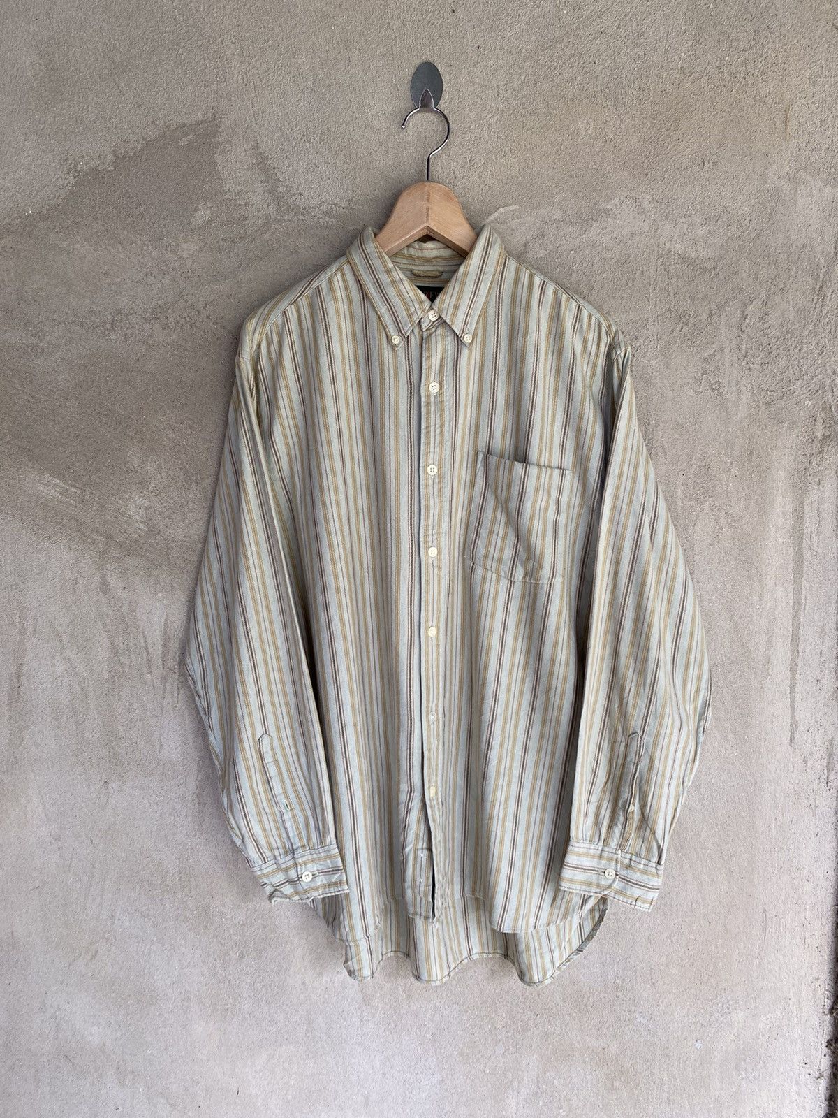 J.Crew Vintage J.Crew Stripe Design Flannel Shirt Button Up Size US L / EU 52-54 / 3 - 2 Thumbnail