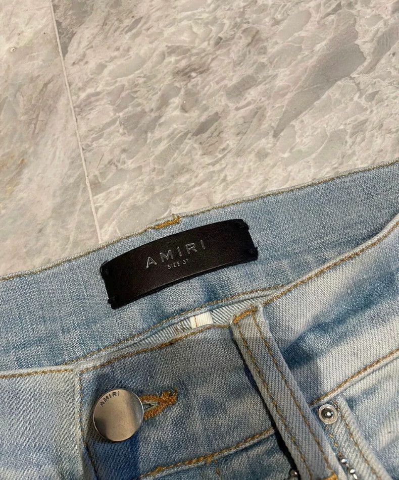 Amiri Amiri Pattern-stitched blue denim Size US 31 - 2 Thumbnail