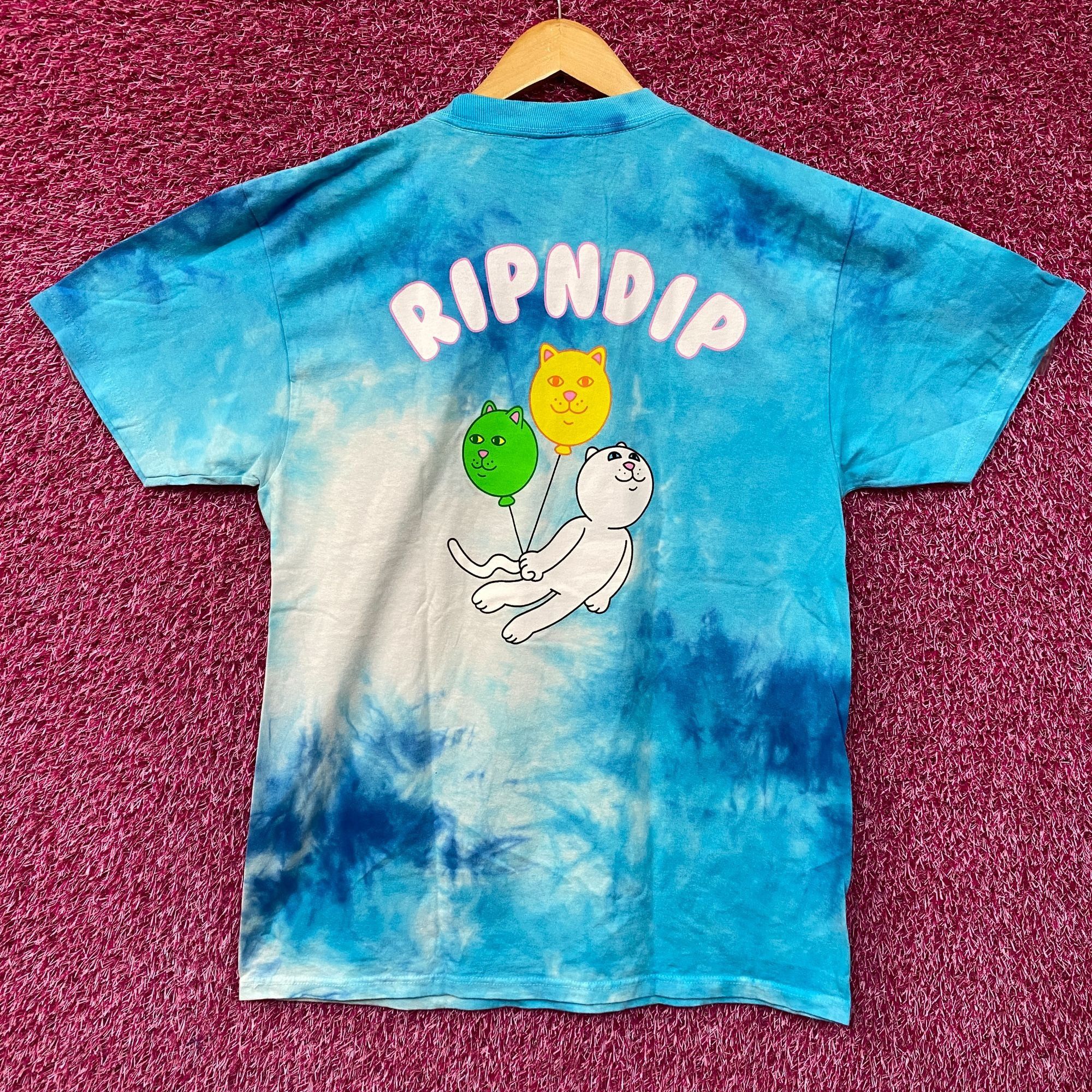 RIPNDIP RIPNDIP Drifting Away Lord Nermal Blue Tie Dye T-Shirt M Size US M / EU 48-50 / 2 - 3 Thumbnail