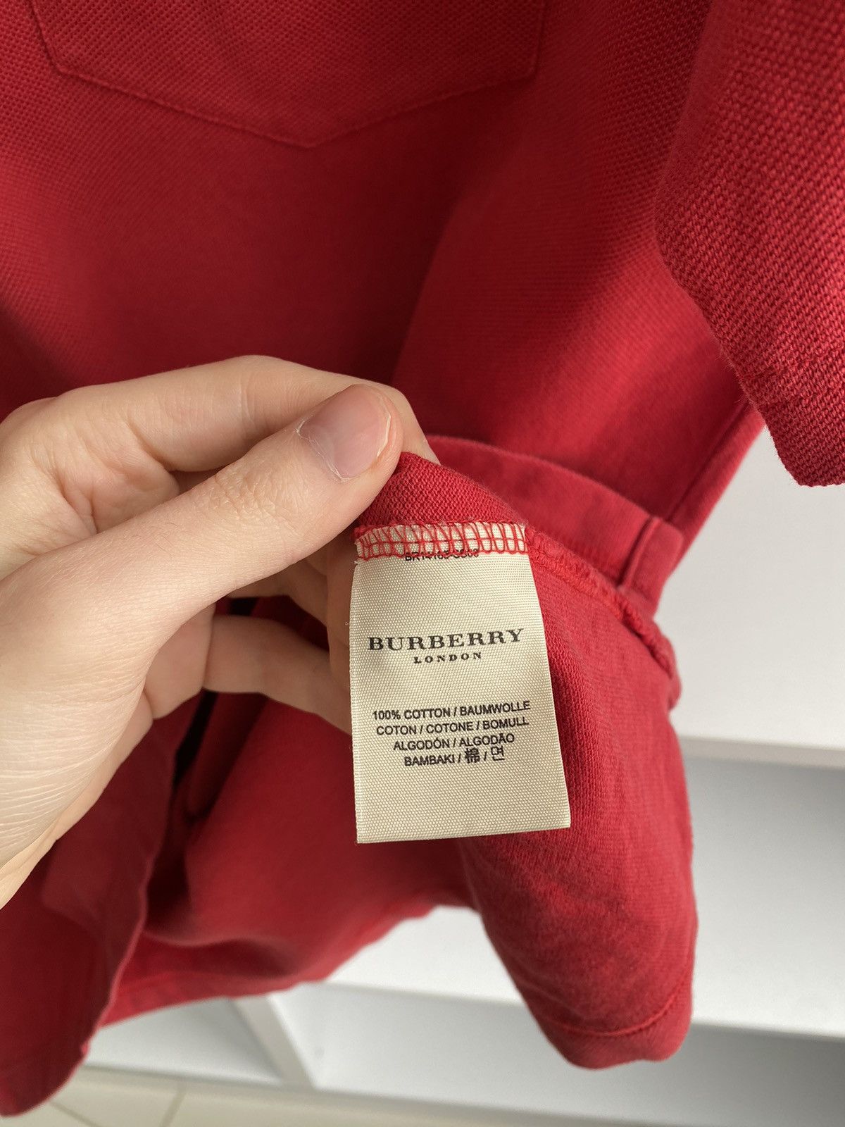 Burberry × Vintage Vintage Burberry Red Polo T-Shirt Size US M / EU 48-50 / 2 - 14 Thumbnail