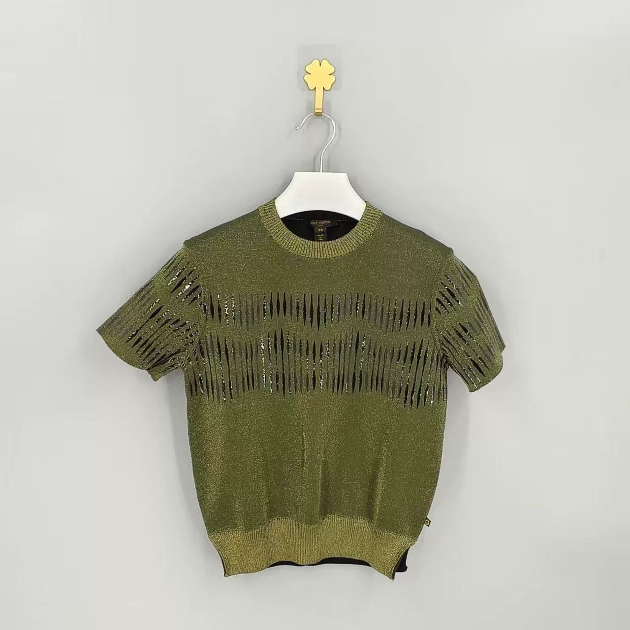 Louis Vuitton Louis Vuitton Dark Green Short-Sleeve Knit Top Size XS / US 0-2 / IT 36-38 - 1 Thumbnail