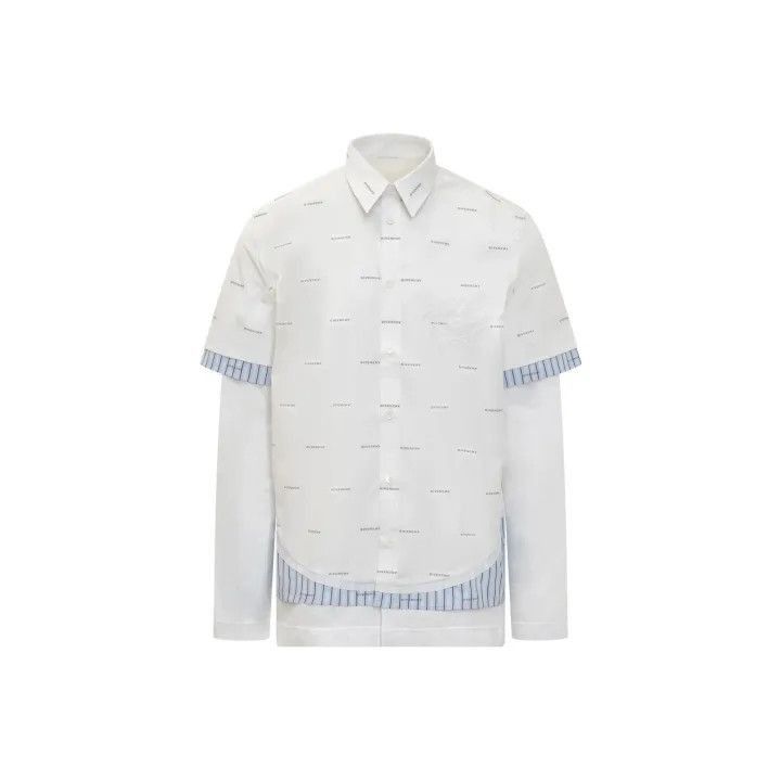 Givenchy Givenchy SS23 Logo Print Long Sleeve Shirt -2507