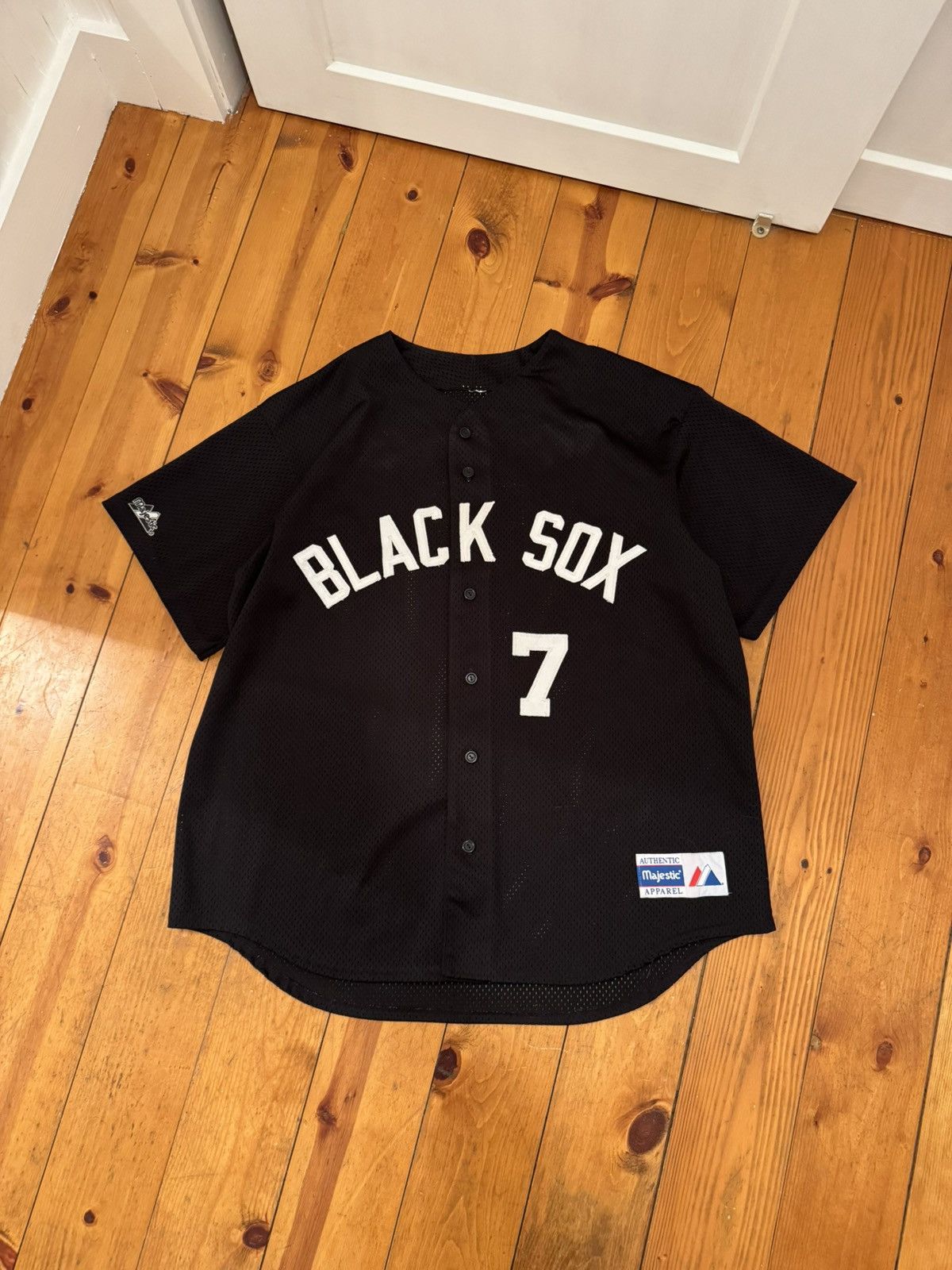 Majestic Vintage Black Sox Jersey. No size tag Size US L / EU 52-54 / 3 - 2 Thumbnail
