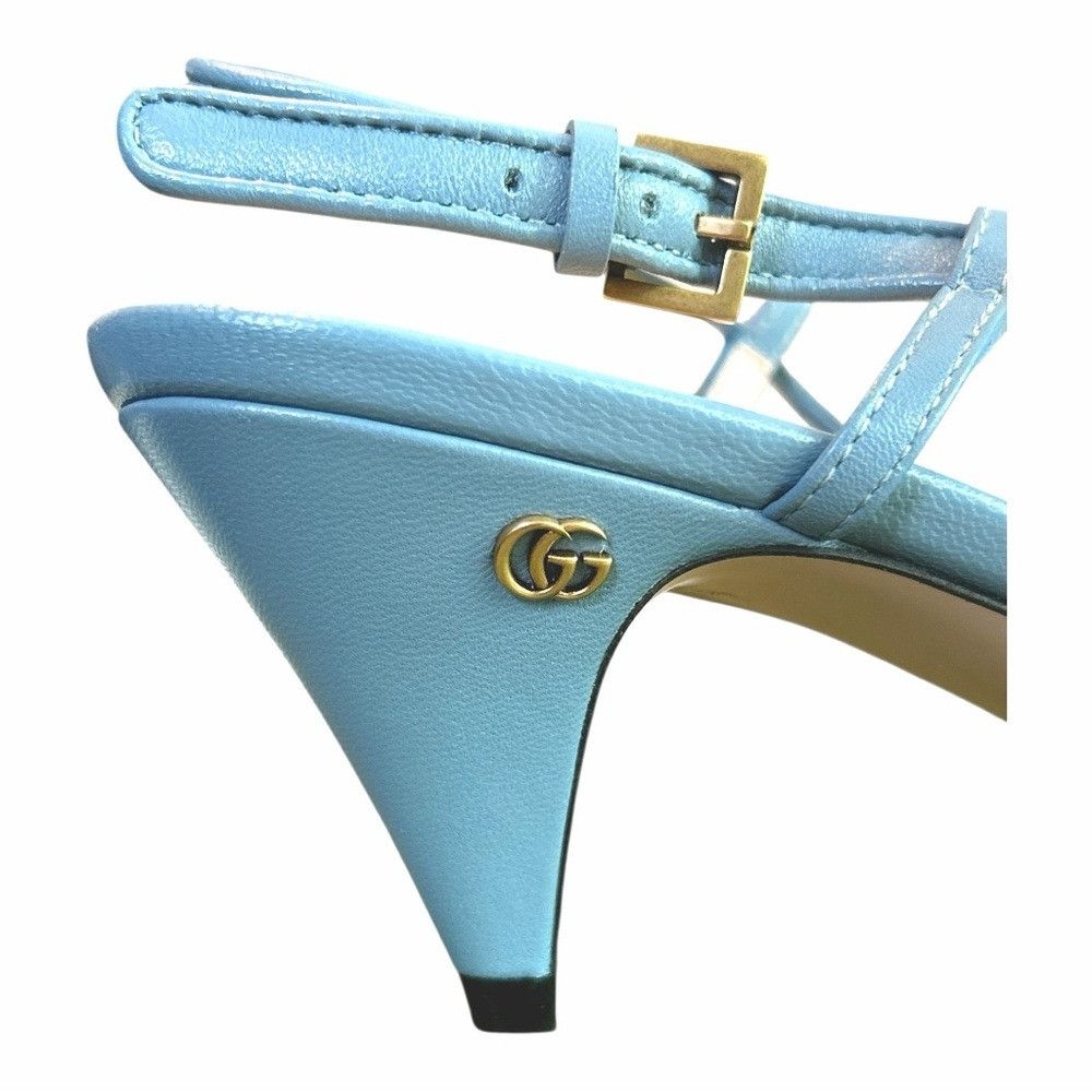 Gucci Gucci Charlotte Nappa Slingback Heels Light Blue GG Logo EU Size US 7 / IT 37 - 4 Thumbnail