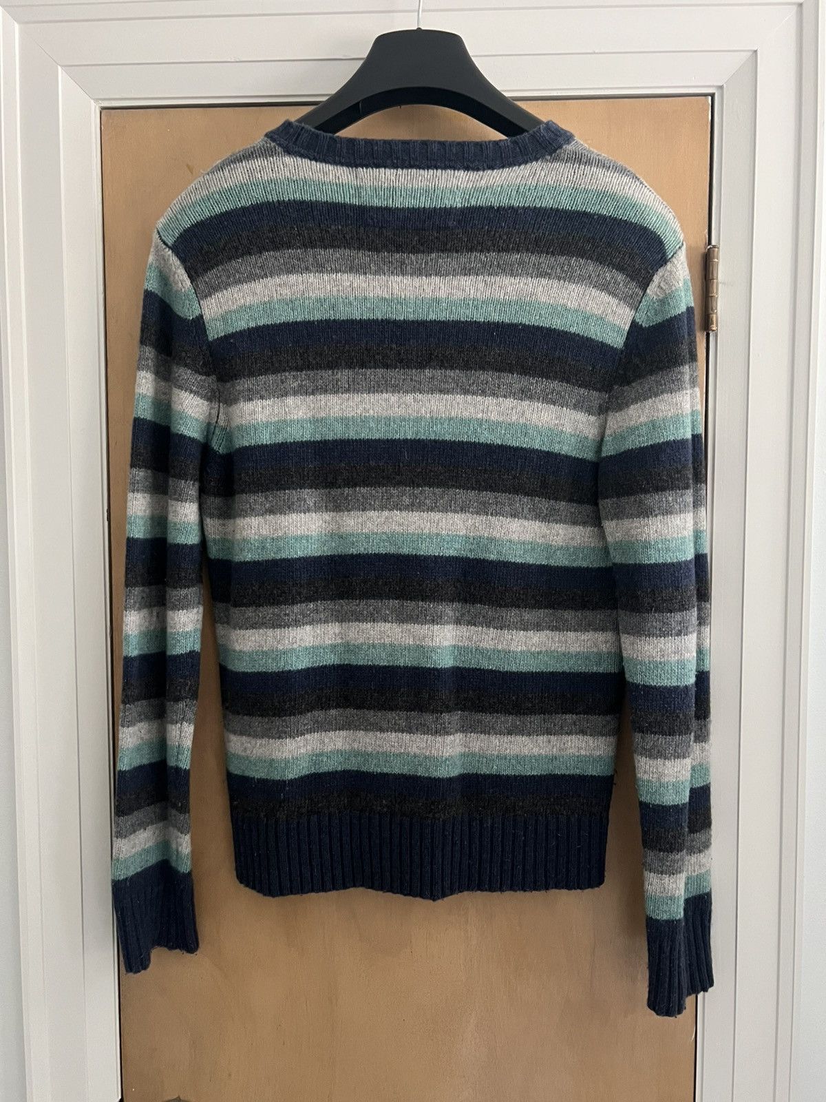 Woolrich Woolen Mills Blue Striped Knit Size US L / EU 52-54 / 3 - 2 Thumbnail