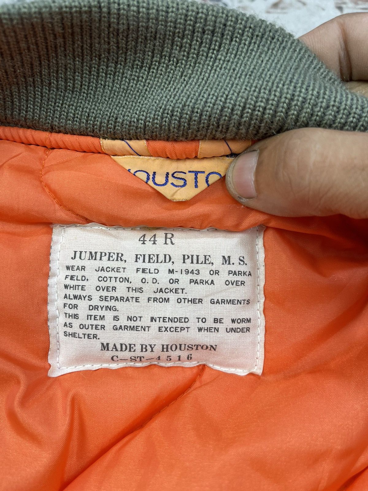 Vintage Houston Military Jumper Field Pile Bomber Jacket Size US M / EU 48-50 / 2 - 16 Thumbnail
