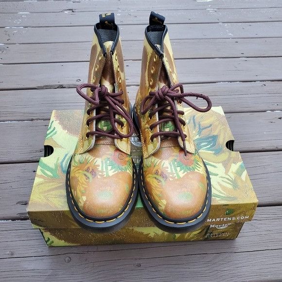 Martens 1460 TNG Vincent Van Gogh Sunflower Boots