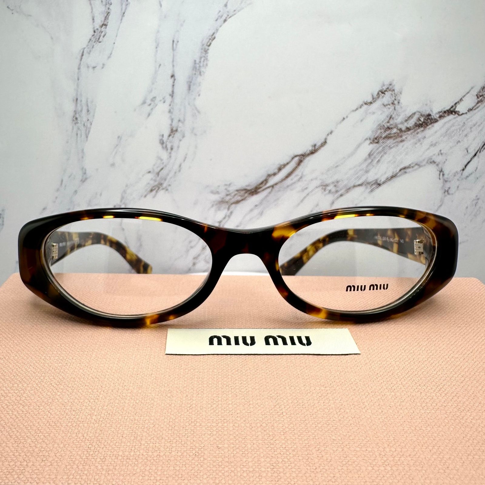 Miu Miu New MIU MIU Eyeglasses Brown Oval 53 Honey Havnana Rx-able Size ONE SIZE - 21 Thumbnail
