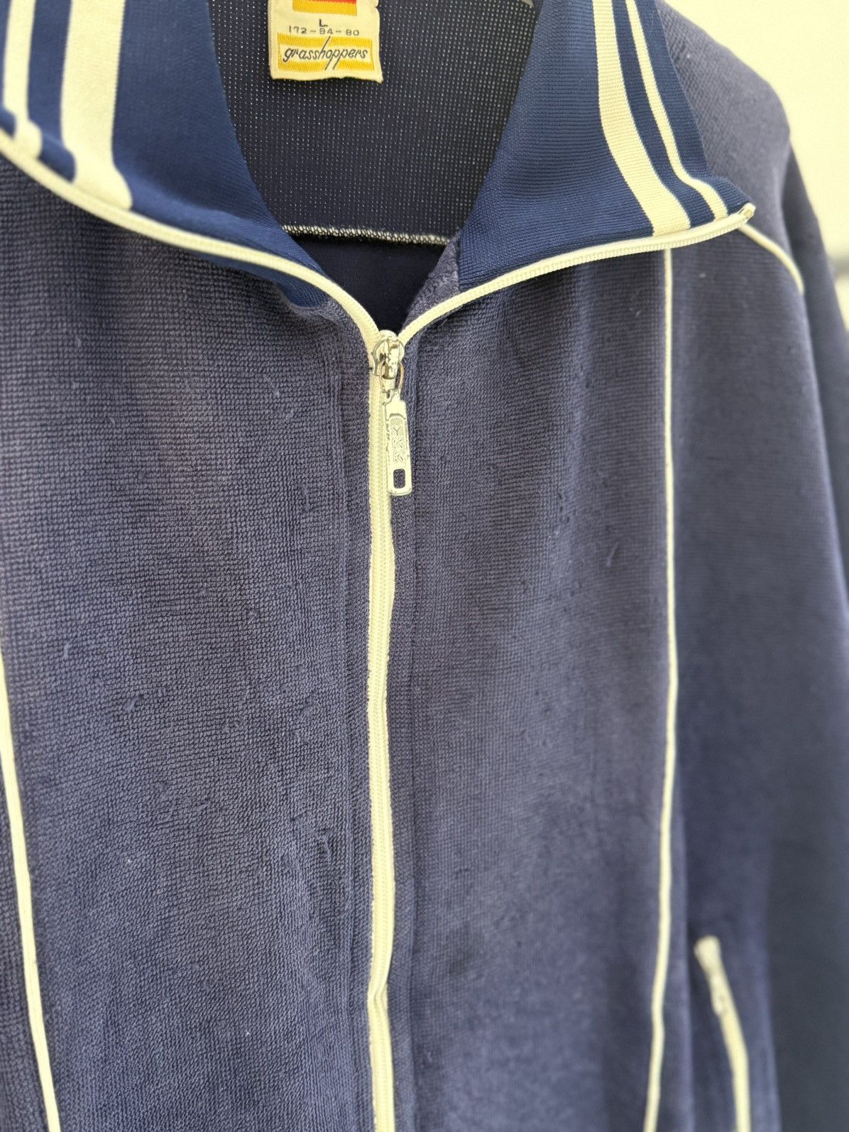 Vintage 🔥 Vintage 80's Germany Grasshoppers Velour Track Jacket - L Size US L / EU 52-54 / 3 - 6 Thumbnail