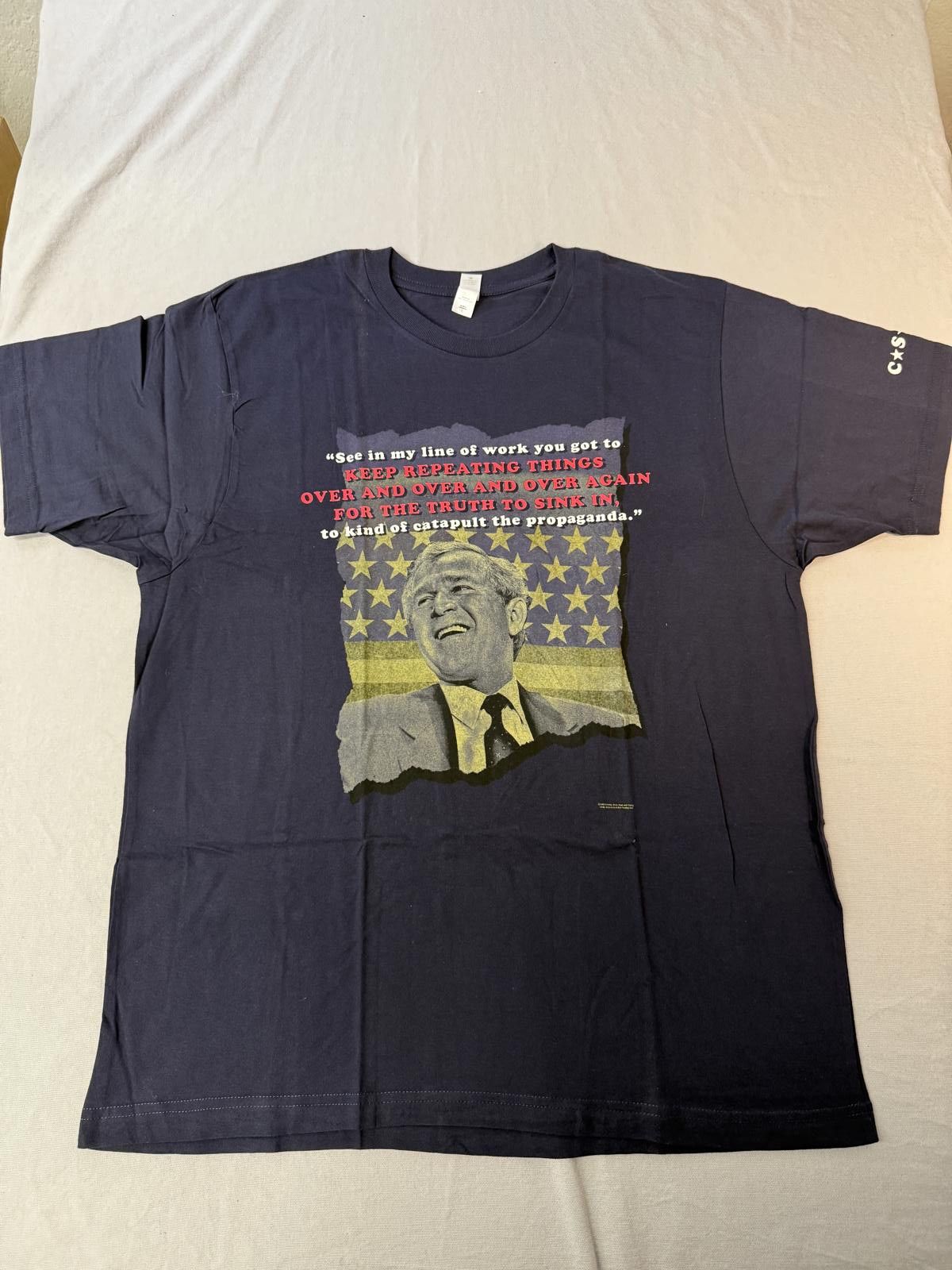Designer CSNY Band T-shirt George W Bush Quote Tee - L Size US L / EU 52-54 / 3 - 1 Thumbnail