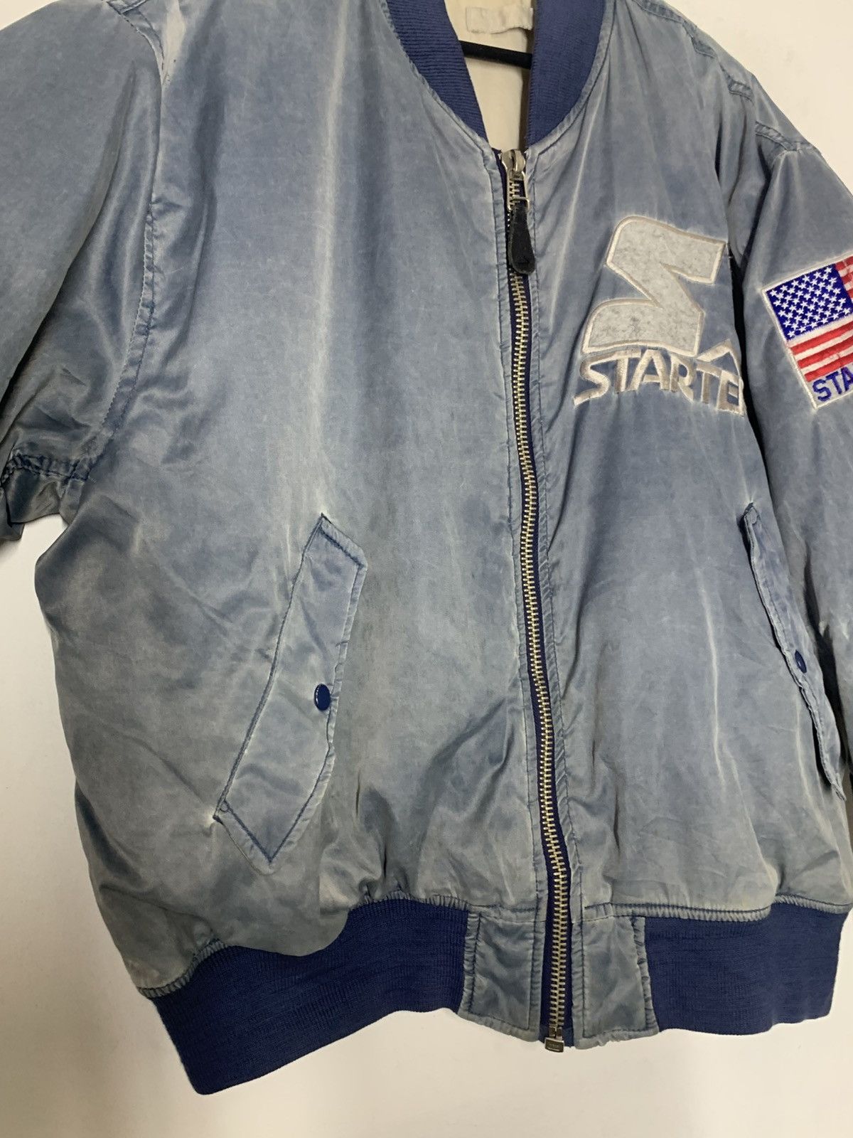 Starter Vintage STARTER Bomber Jacket Distressed Size US L / EU 52-54 / 3 - 11 Thumbnail