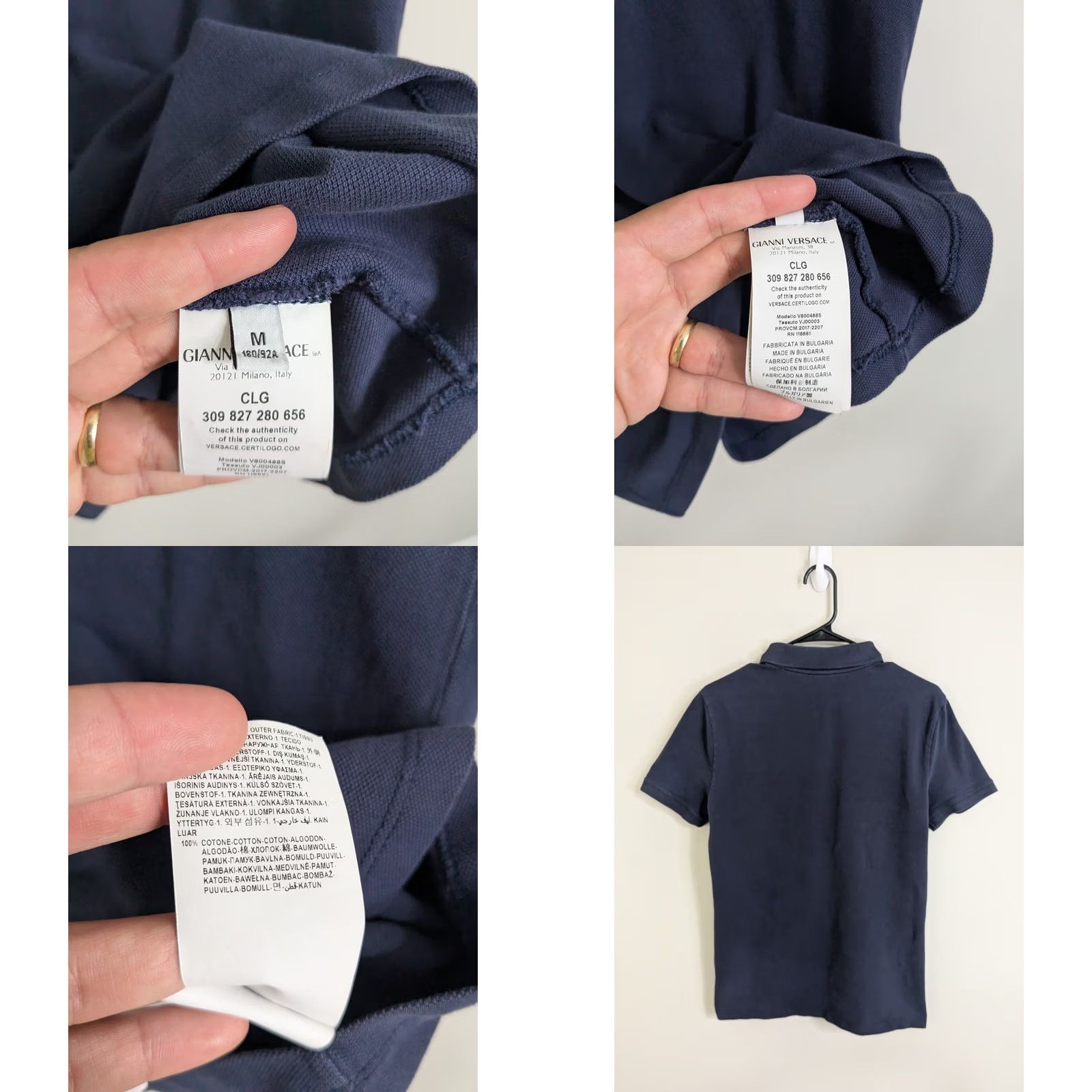 Versace Versace Polo Shirt Men's Small Blue Short Sleeve Casual Preppy Stretch Cotton Size US S / EU 44-46 / 1 - 8 Thumbnail