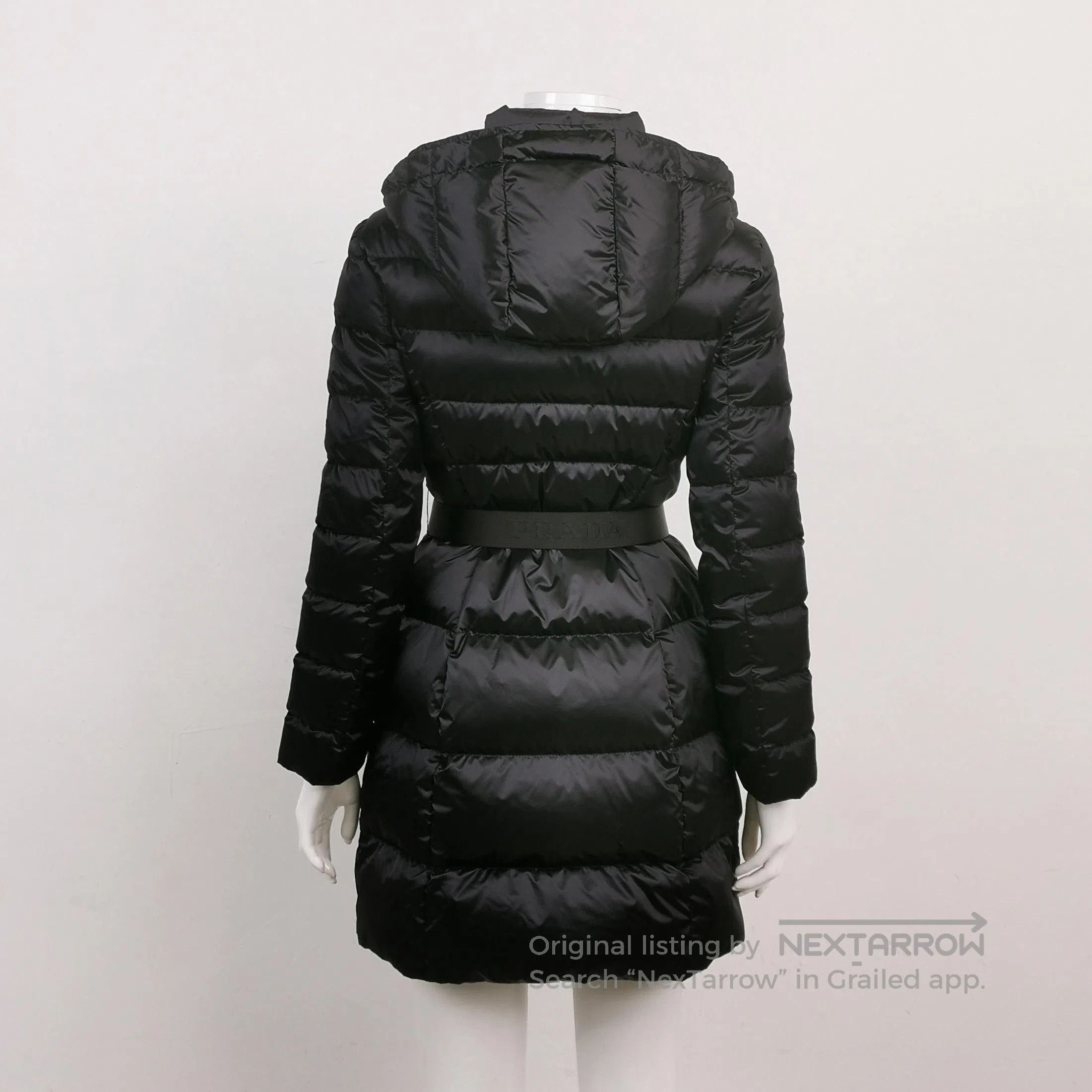 Prada Prada Quilted Belted Hooded Long Sleeve Down Jacket . Size US S / EU 44-46 / 1 - 1 Thumbnail
