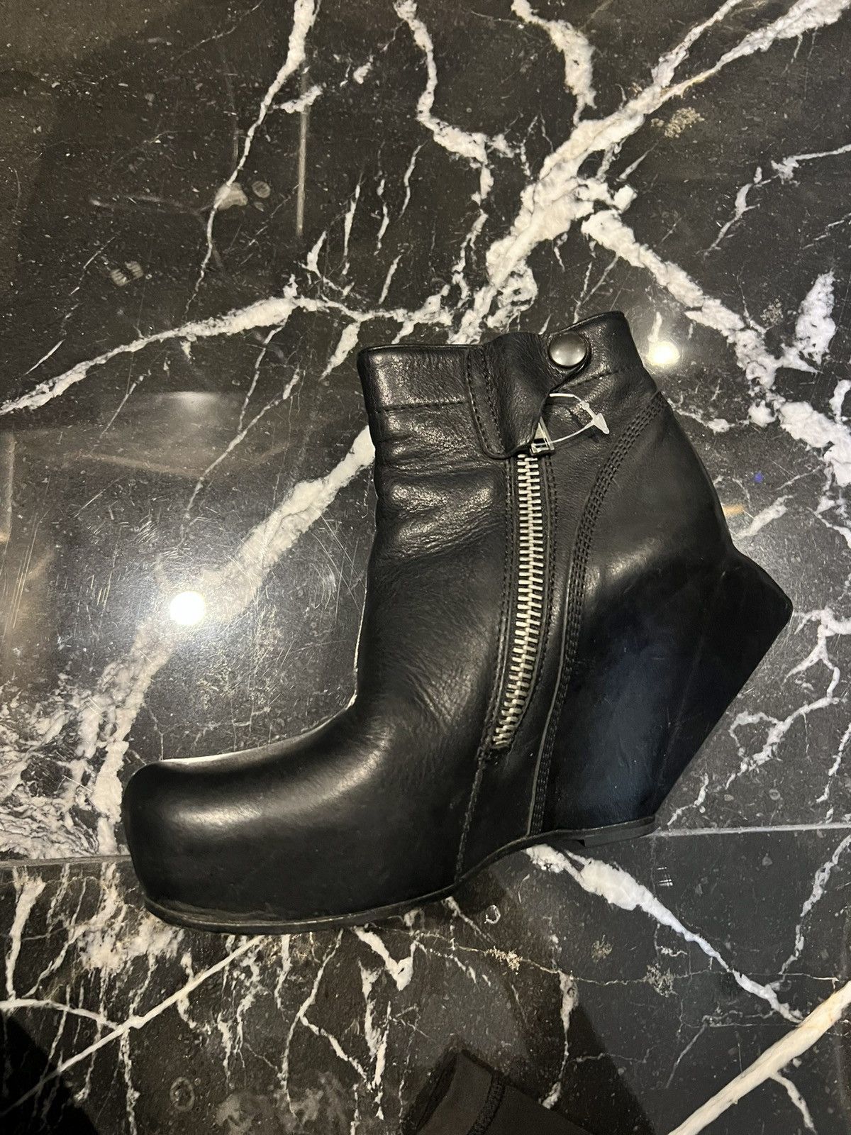 Rick Owens Rick Owens black turbo ankle boots with peak wedge Size US 5 / IT 35 - 6 Thumbnail