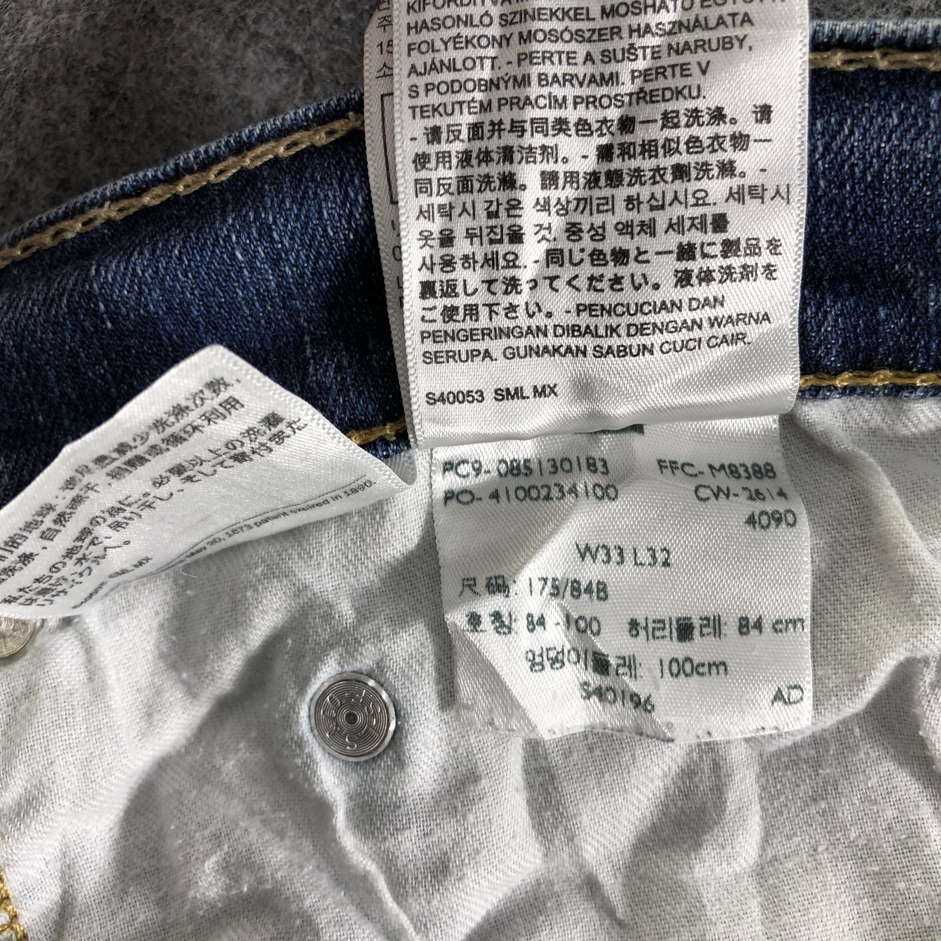 Levi's Vintage Blue Wash Levis 513 Jeans-J4291 Size US 33 - 11 Thumbnail