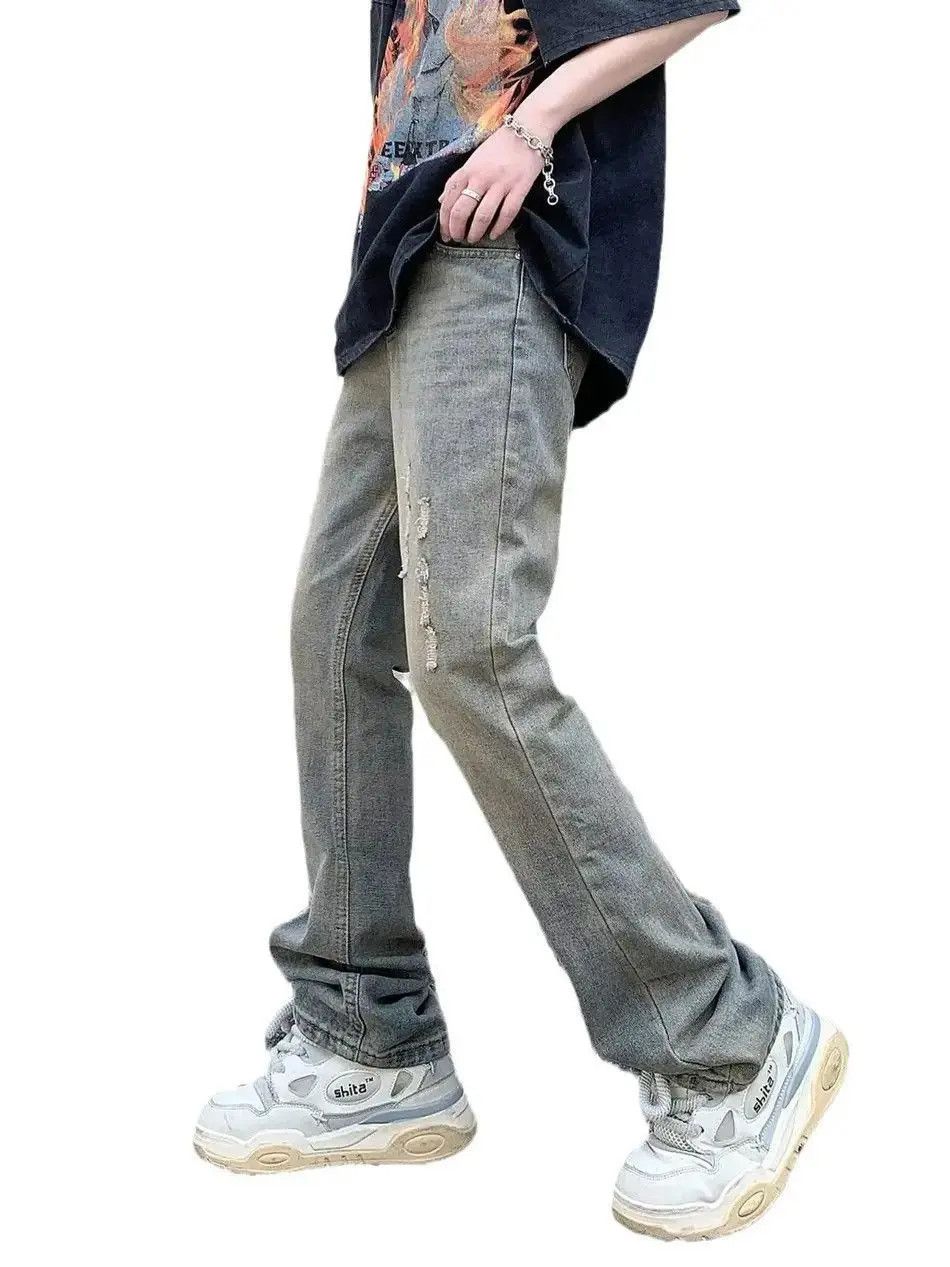 Japanese Brand Retro loose straight leg micro flared jeans Size US 32 / EU 48 - 4 Thumbnail