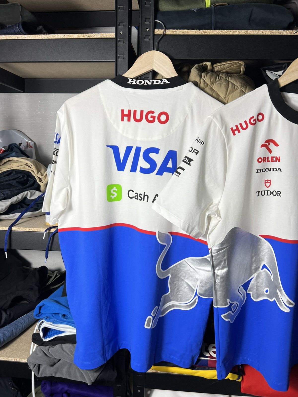 Hugo HUGO Visa Cash App RB Formula One F1 Team Shirt White Blue Size US L / EU 52-54 / 3 - 5 Thumbnail