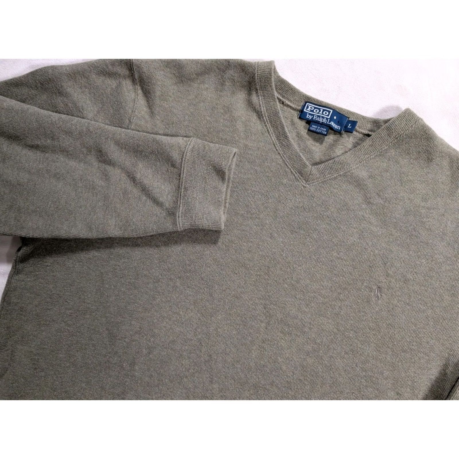 Polo Ralph Lauren Polo Ralph Lauren Sweater Mens L Green V-Neck Pima Cotton Polo Pony Pullover Knit Wool/Cozy? Size US L / EU 52-54 / 3 - 2 Thumbnail