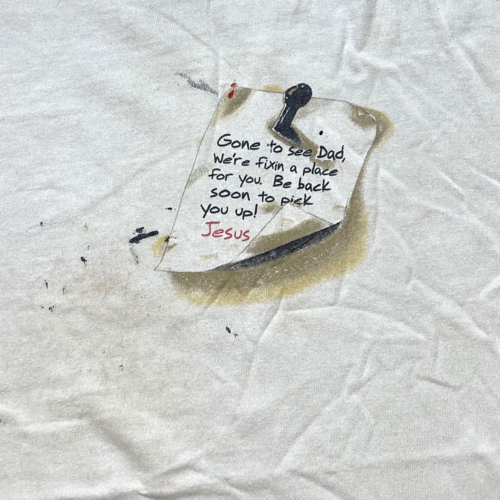 Gildan Gildan T Shirt XL Mens White Living Epistles Christian Jesus Graphic Vintage Shirt Graphic Print 90s Mens Mens Size US XL / EU 56 / 4 - 2 Thumbnail