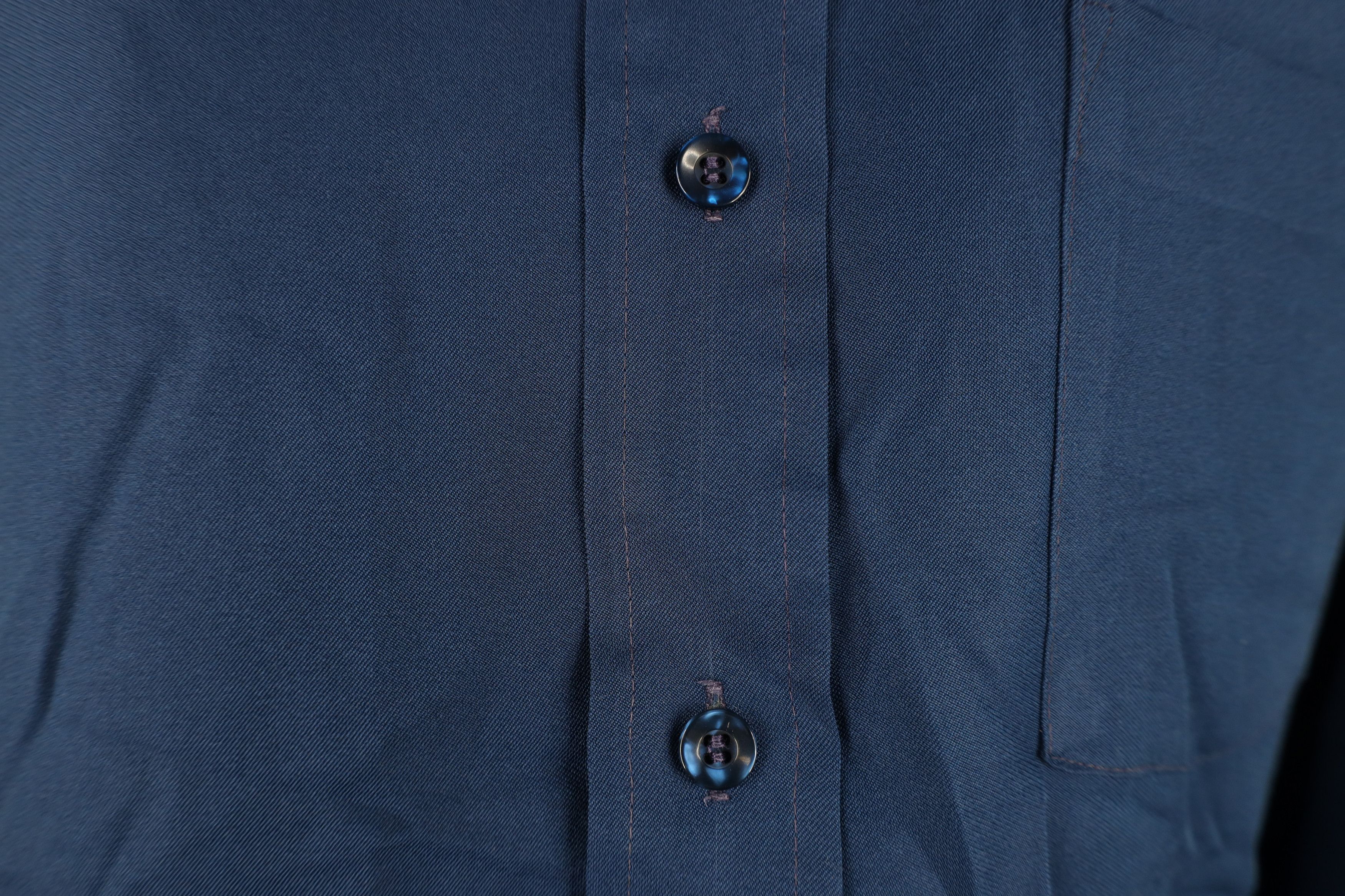 Vintage Vintage 70s Streetwear Knit Collared Button Shirt Blue Size US M / EU 48-50 / 2 - 7 Thumbnail