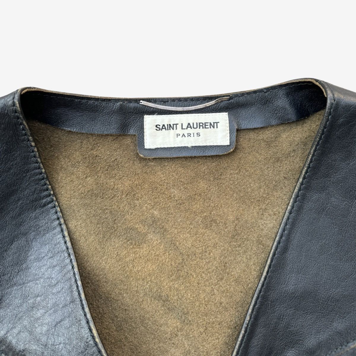 Saint Laurent Paris *RARE* Saint Laurent SS15 Psych Rock Leather Vest Sz. 50 Size US M / EU 48-50 / 2 - 5 Thumbnail