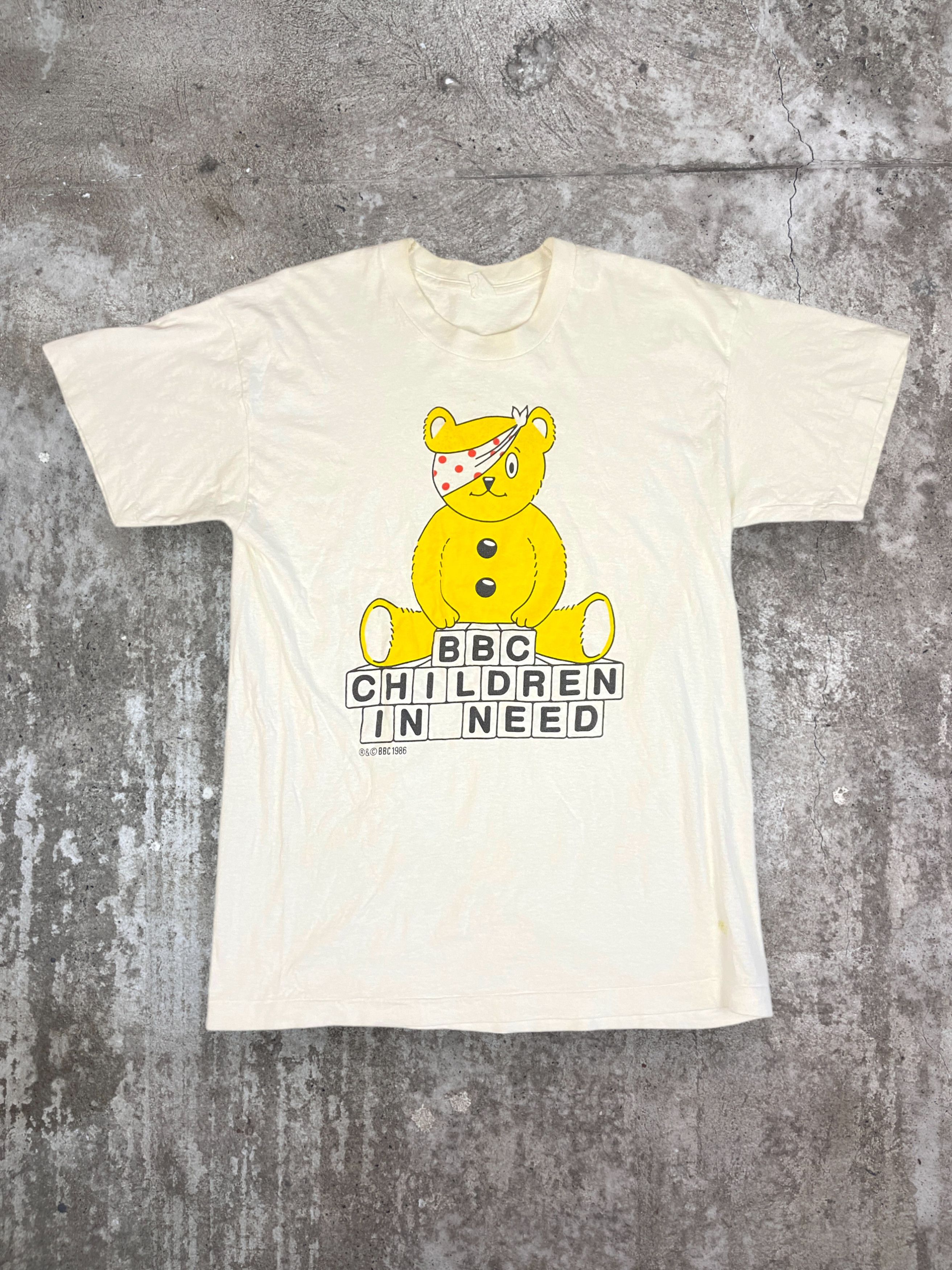 Vintage 1986 CHILDREN IN NEED RARE VINTAGE SINGLE STITCH TEE - № 452 Size US L / EU 52-54 / 3 - 1 Thumbnail