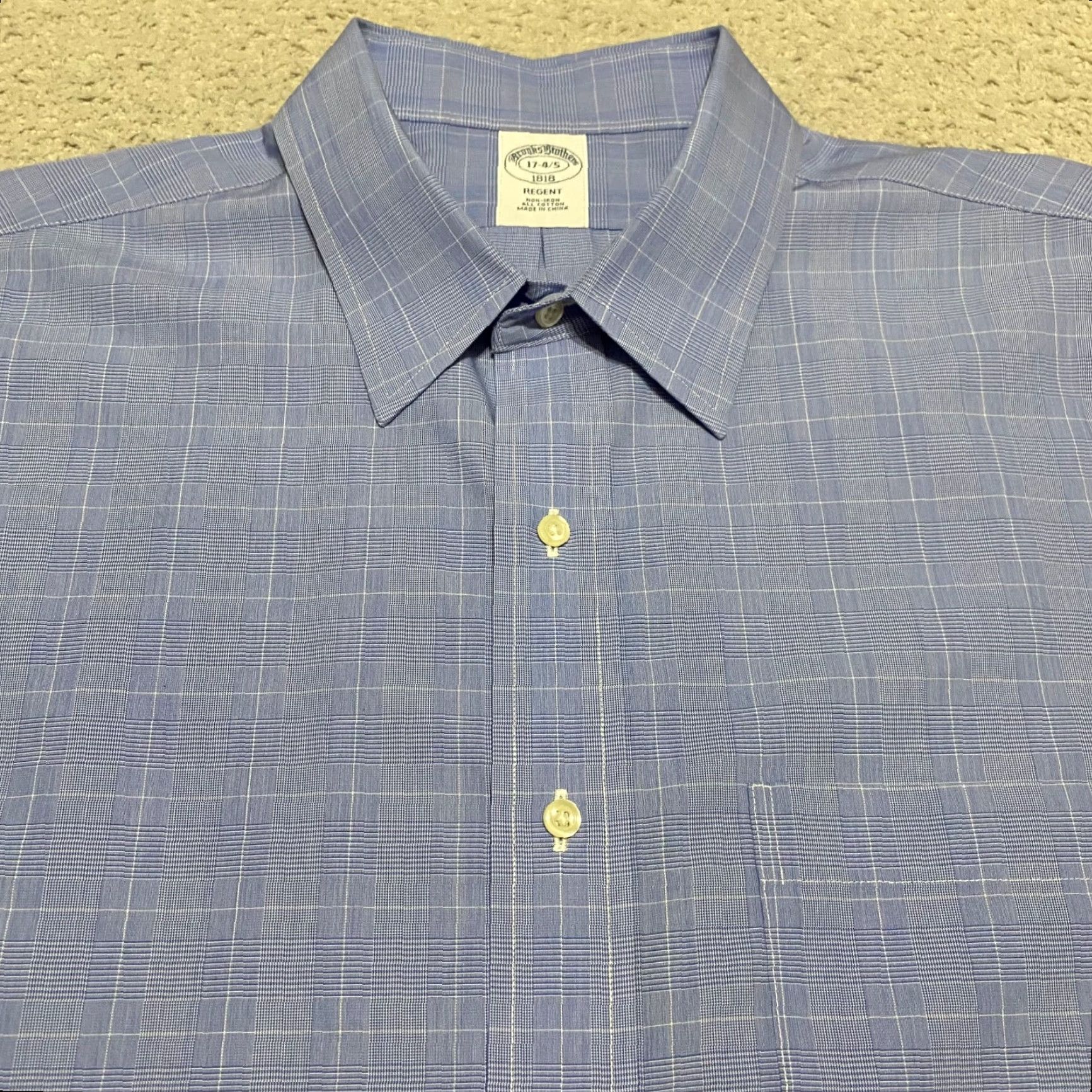 Brooks Brothers Brooks Brothers Mens Shirt 17 Blue Plaid Long Sleeve Button-Front Non Iron Dress Shirt Mens Regular Blue 90s? Size US XL / EU 56 / 4 - 6 Thumbnail