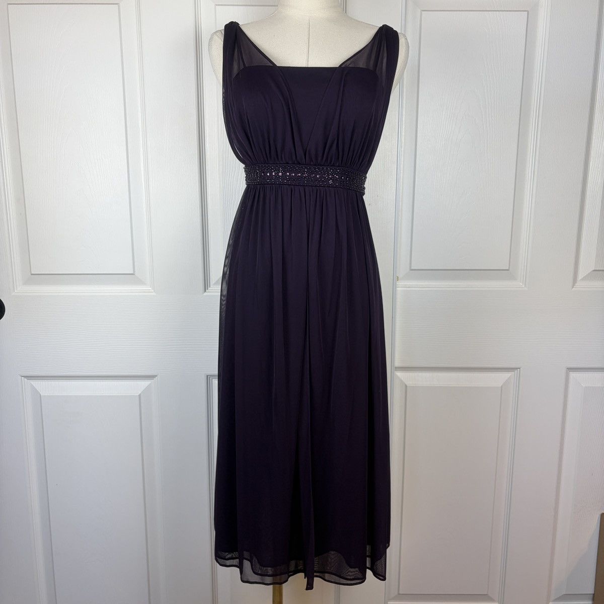 Vintage dressbarn purple beaded midi dress