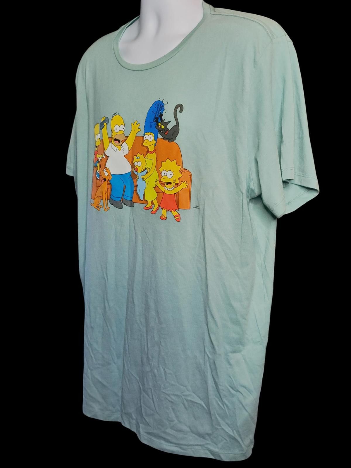 The Simpsons Men's Light Green Graphic T-Shirt with The Simpsons Print Size US XXL / EU 58 / 5 - 4 Thumbnail