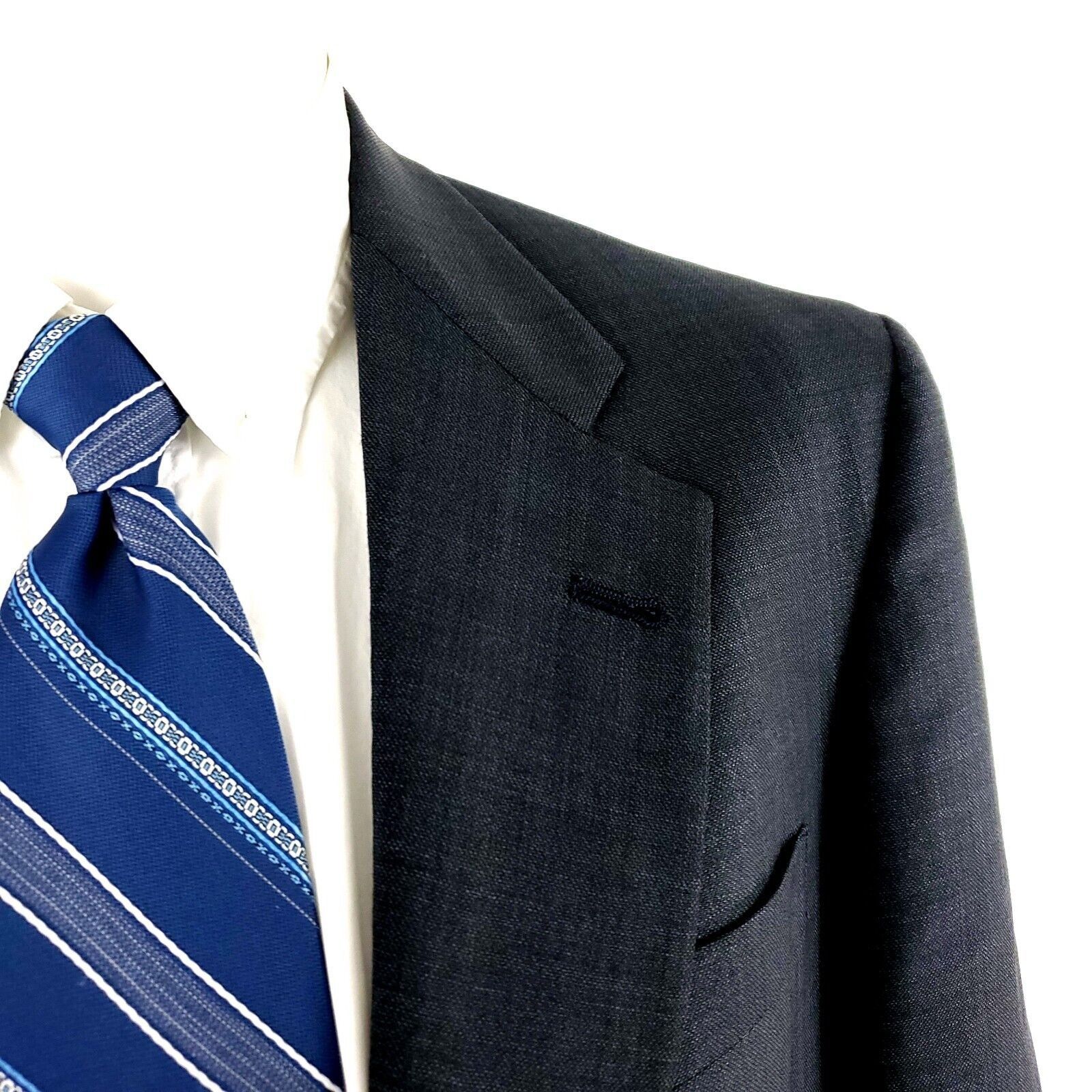Hart Schaffner Marx Hart Schaffner Marx Wool 2 Button Blazer 38R Gray Blue Twill Size 38R - 2 Thumbnail