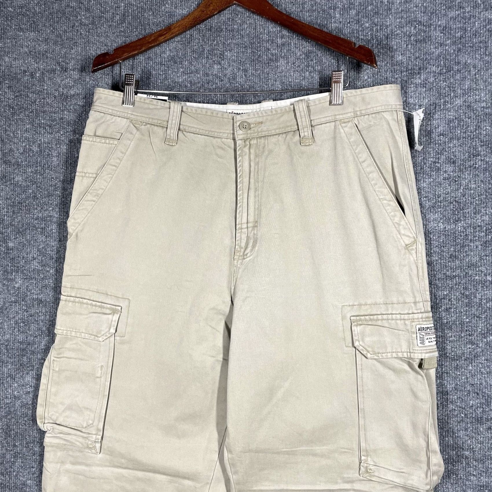Vintage VINTAGE Aeropostale Cargo Pants Men's 36x32 Beige Heavy Cotton Loose Baggy Y2K Size US 36 / EU 52 - 3 Thumbnail