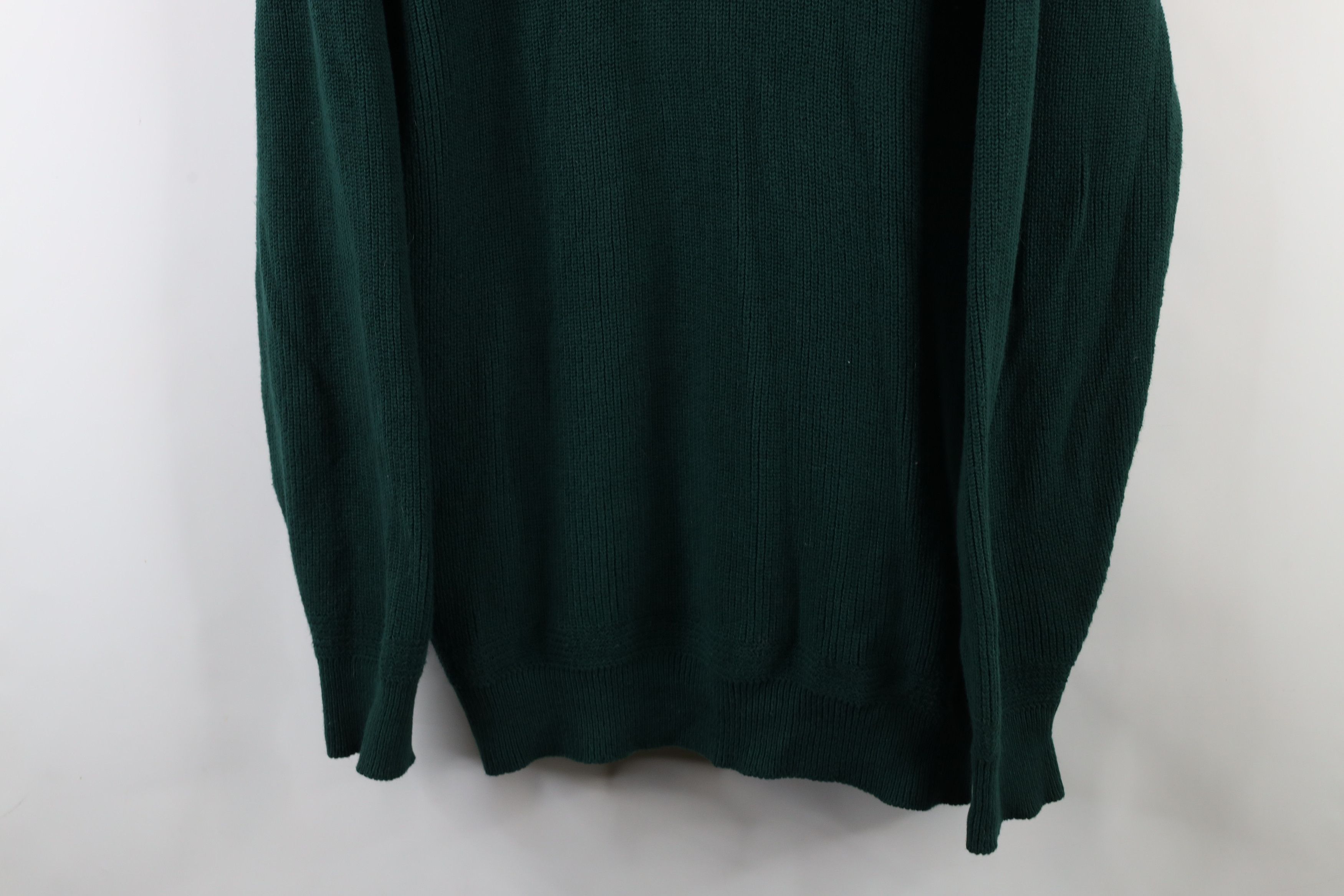 L.L. Bean × Vintage Vintage 90s LL Bean Ribbed Knit Henley Sweater Green USA Size US XL / EU 56 / 4 - 3 Thumbnail