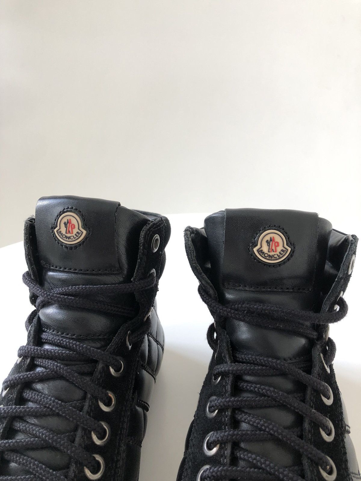Moncler Moncler Logo Patch Hi-Top Leather Sneakers Size US 6 / IT 36 - 7 Thumbnail