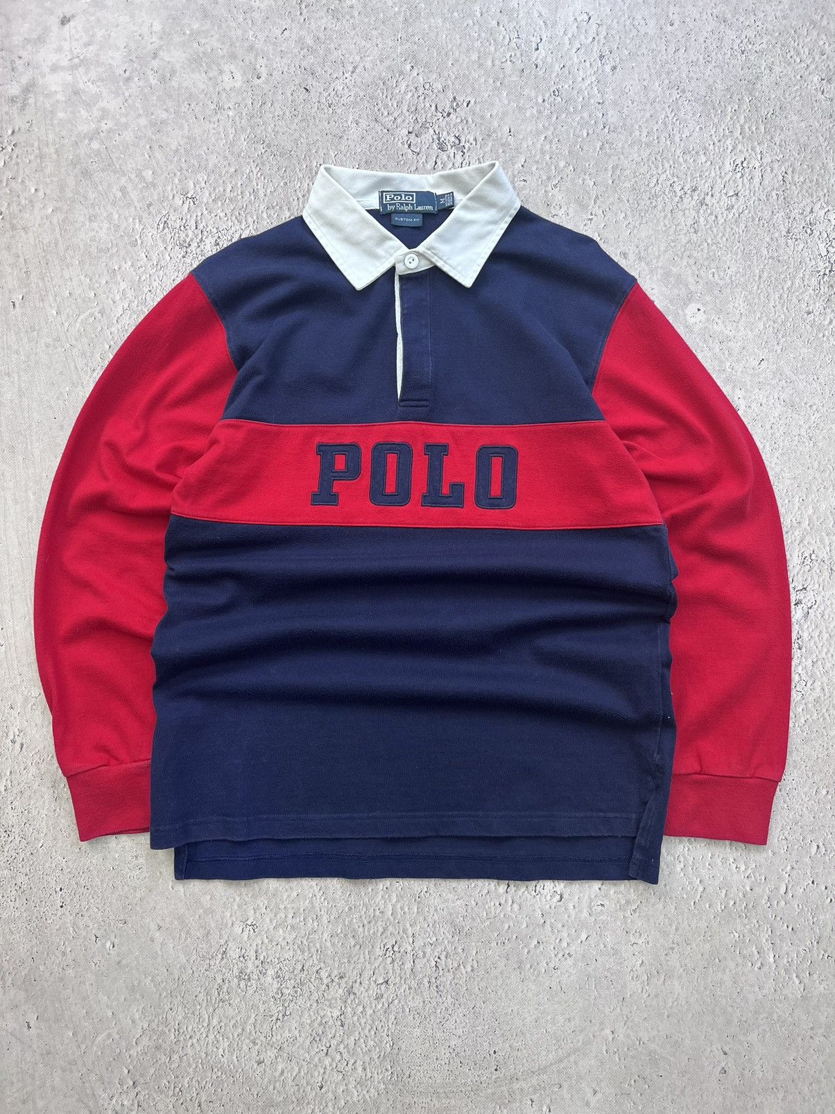 Polo Ralph Lauren Vintage Polo Ralph Lauren Rugby Striped BIG LOGO LONGSLEEVE Size US M / EU 48-50 / 2 - 1 Thumbnail