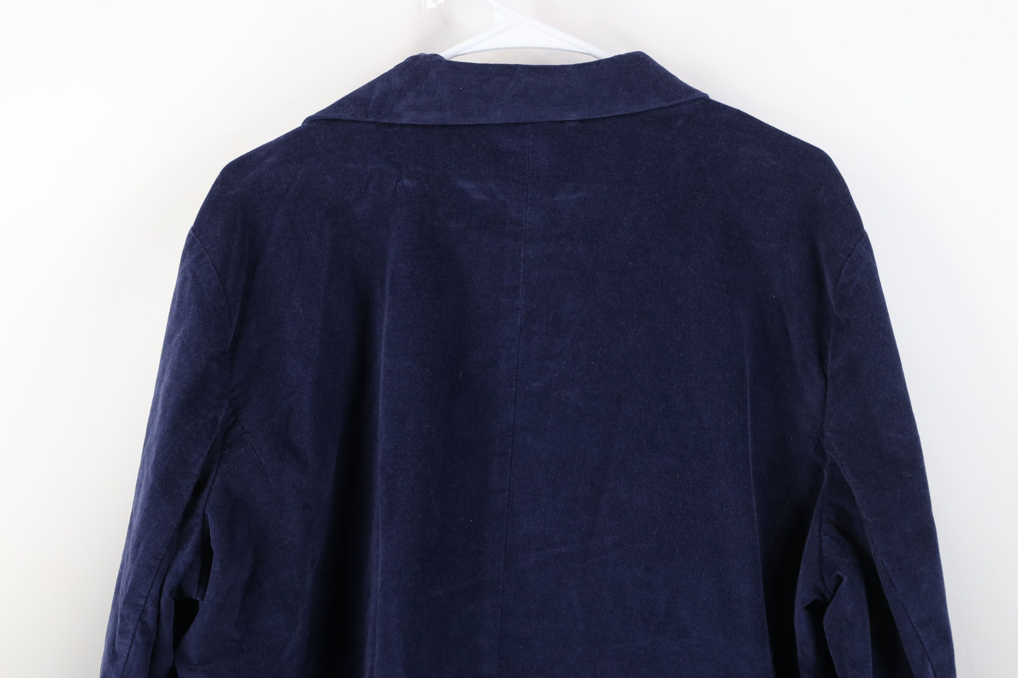 L.L. Bean Deadstock Vintage LL Bean Velour Suit Blazer Jacket Blue Size 3XL / US 20-22 - 14 Thumbnail