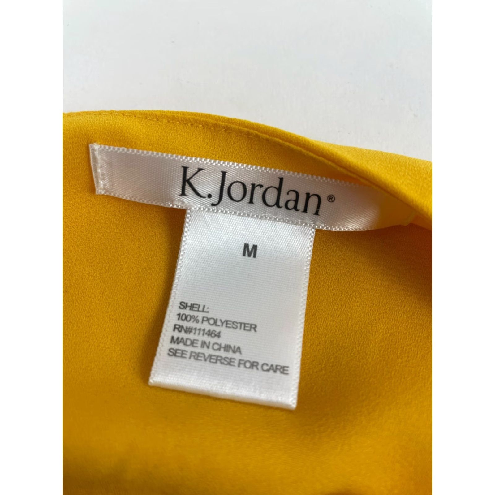 Jordan Brand K. Jordan Blouse Tee Women's Medium Yellow Long Bell Layered Sleeve V-Neck Shirt Women's Size M / US 6-8 / IT 42-44 - 7 Thumbnail