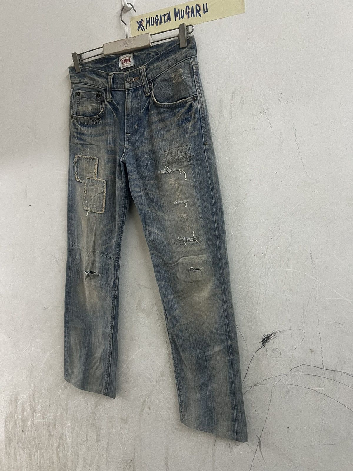 If Six Was Nine × Japanese Brand × Vintage THRASHED EDWIN XV DISTRESSED DENIM PANT Size US 29 - 7 Thumbnail