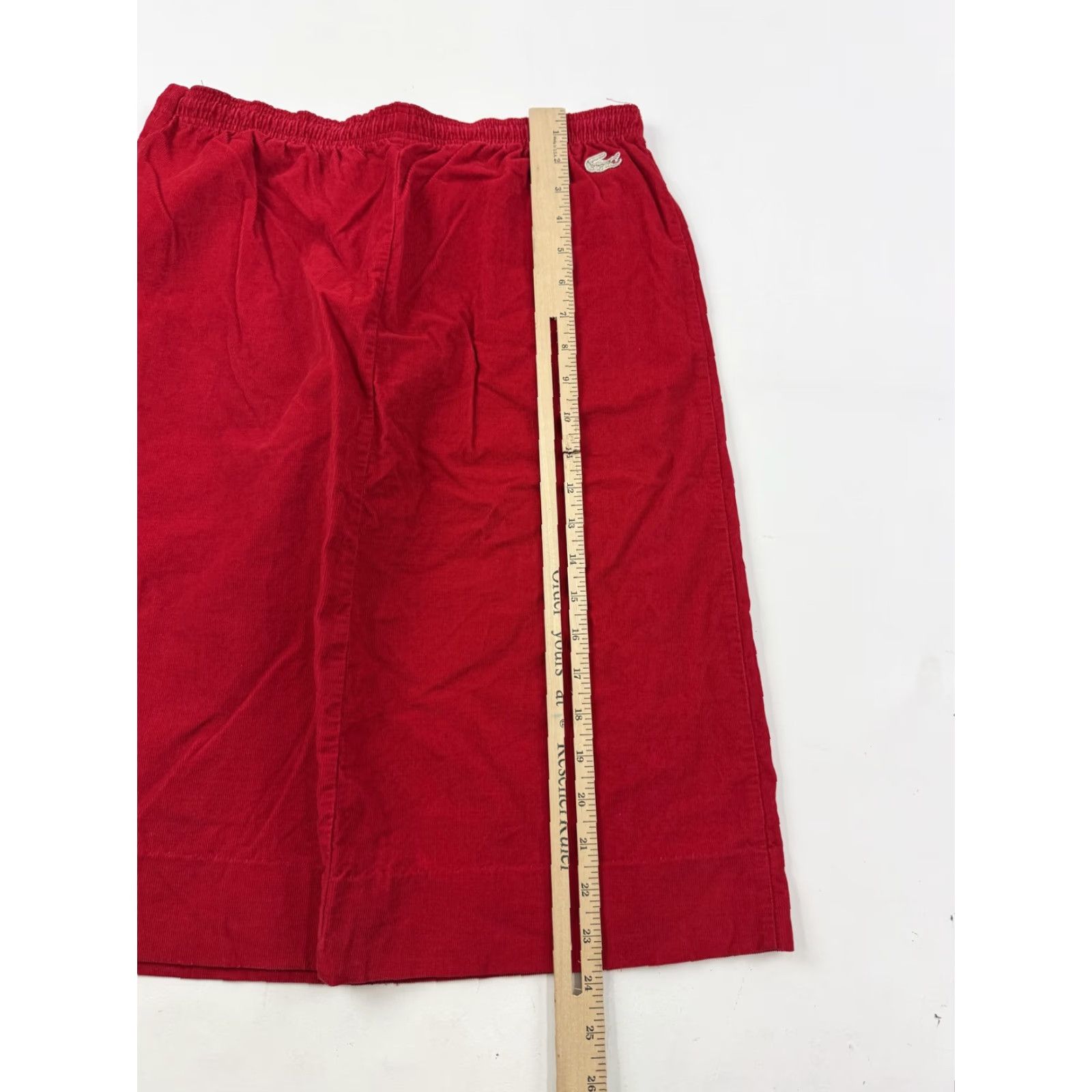 Lacoste VINTAGE Lacoste Skirt Womens M Red Corduroy Knee Length Elastic Waist Izod Size 32" / US 10 / IT 46 - 6 Thumbnail