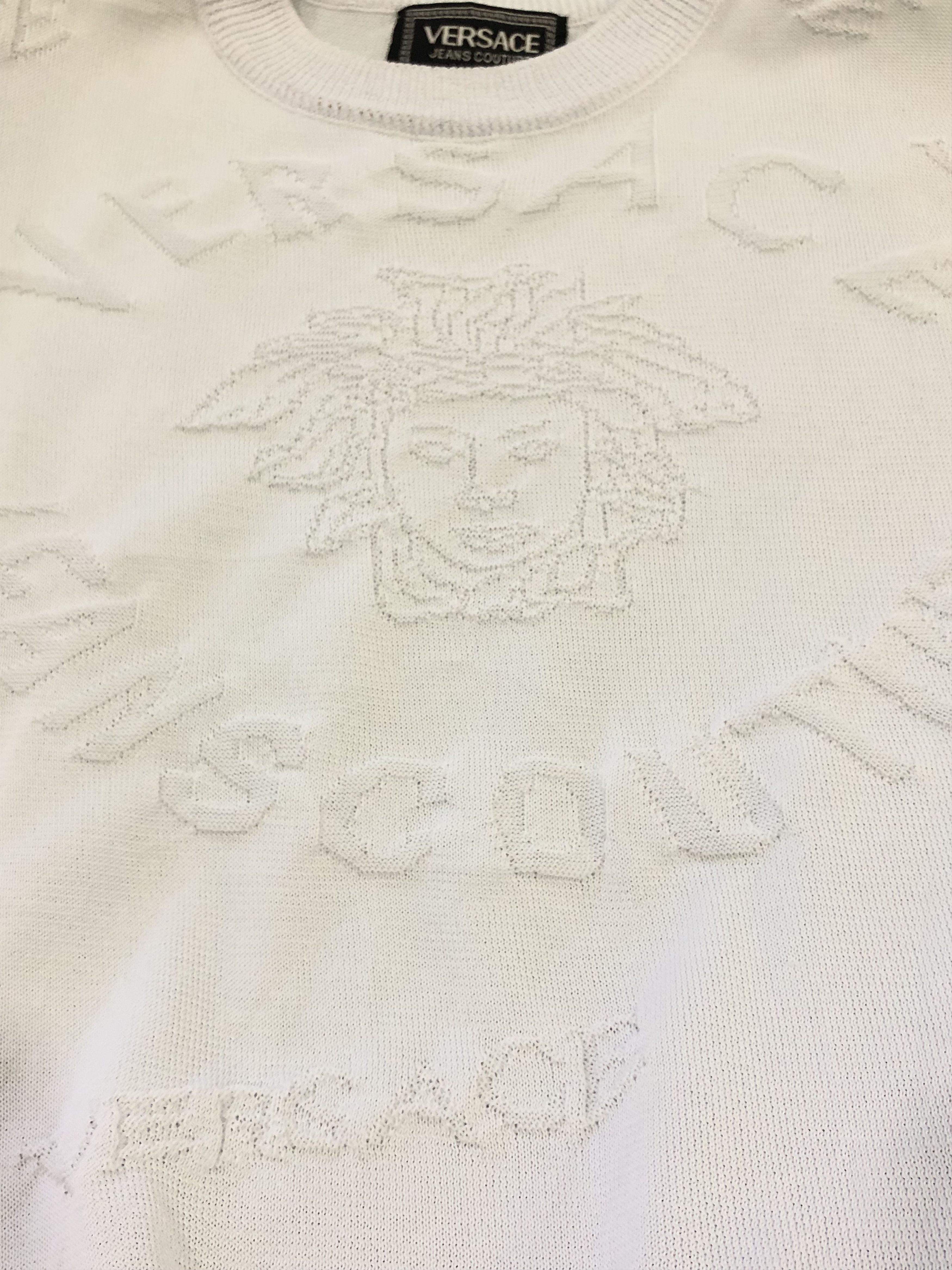 Versace Jeans Couture Vintage 90s Versace Art Medusa Knit Tshirt Size US M / EU 48-50 / 2 - 3 Thumbnail