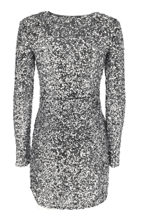 Patrizia Pepe PATRIZIA PEPE DRESS SILVER SEQUINS 8A1191/A298-FD87 - 44 Size M / US 6-8 / IT 42-44 - 5 Thumbnail