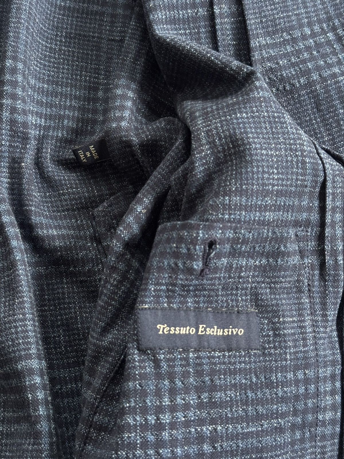 Lardini Lardini L/XL Chekered blue blazer button up jacket casual Size US L / EU 52-54 / 3 - 11 Thumbnail