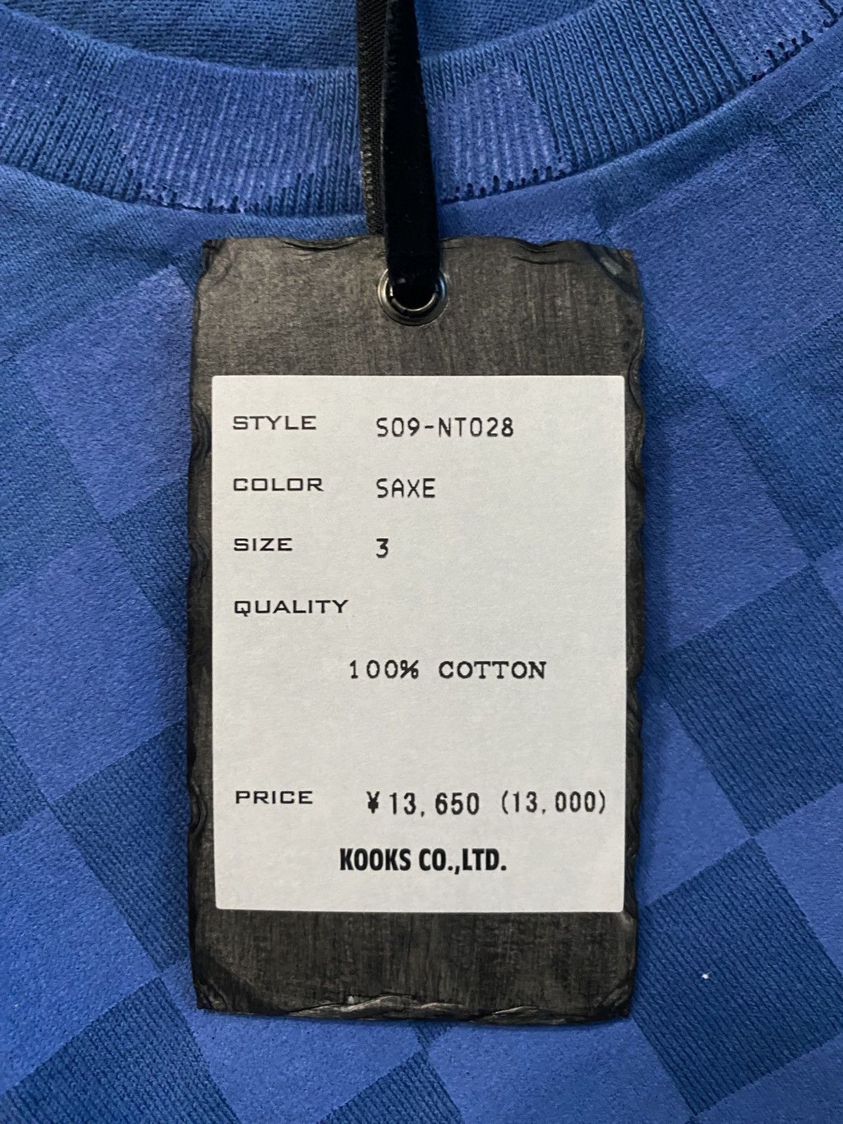 Number (N)ine SS09 Checkered Blue Painted T Shirt Size US M / EU 48-50 / 2 - 4 Thumbnail